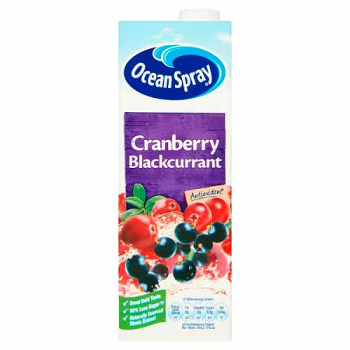 Ocean Spray Cadburry Blackcurrent Juice 1 Ltr 