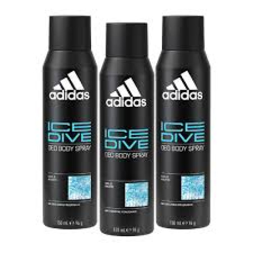 ADIDAS BODY SPRAY 48H ICE DIVE 3X150ML