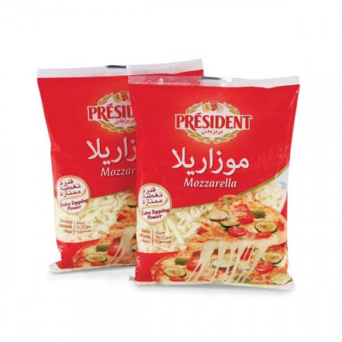 President Mozzarella Shredded Cheese 2 x 200gm 