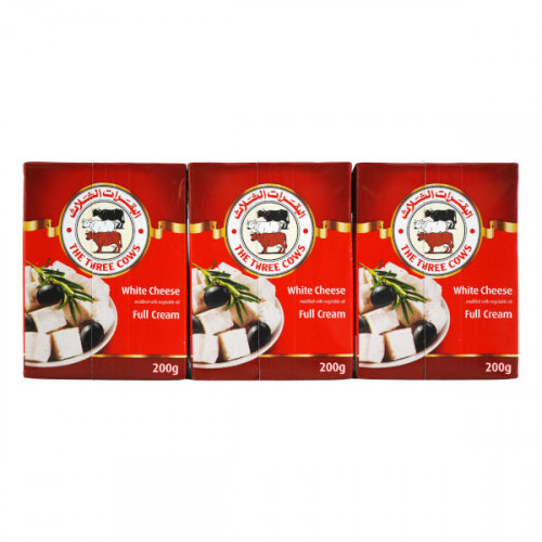 The Three Cows White Cheese Full Cream 3 x 200gm 