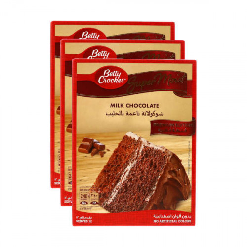 Betty Crocker Milk Chocolate Cake Mix 3 x 510gm 