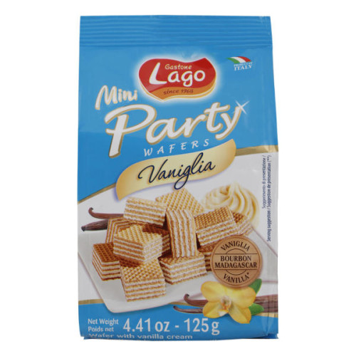 LAGO MINI PARTY WAFERS VANILLA CREAM 125GM 