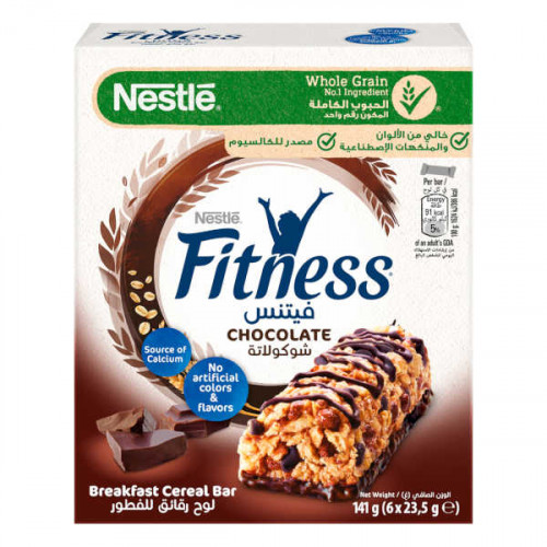 Nestle Fitness Breakfast Cereal Bar Chocolate 6 x 23.5gm 